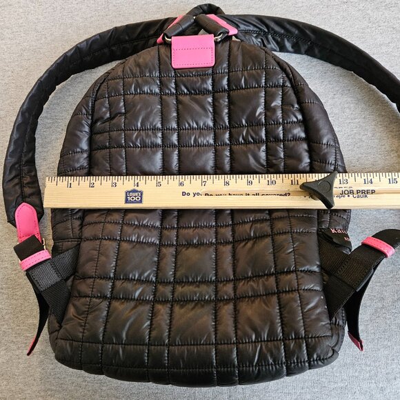 Kate Spade Softwhere Medium Nylon Quilted Backpack Black And Pink Cute Clean - Picture 6 of 16